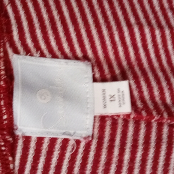 SUNDAY RED STRIPED SOFT & COZY LOUNGING PANTS SIZE 1X - Picture 3 of 3
